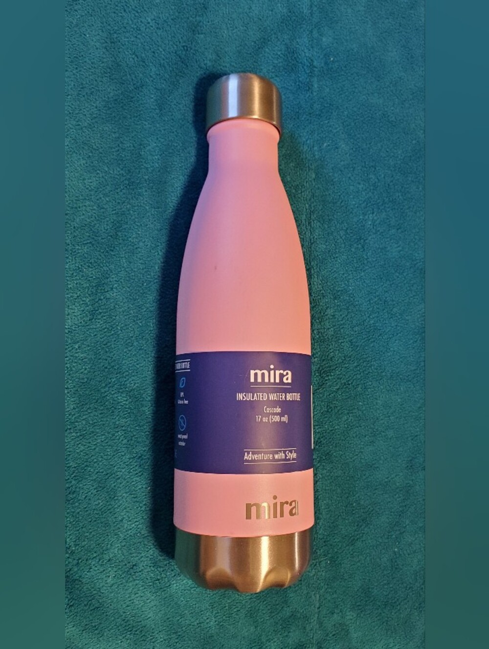 Pink Insulated Stainless Steel Water Bottle - 17 oz